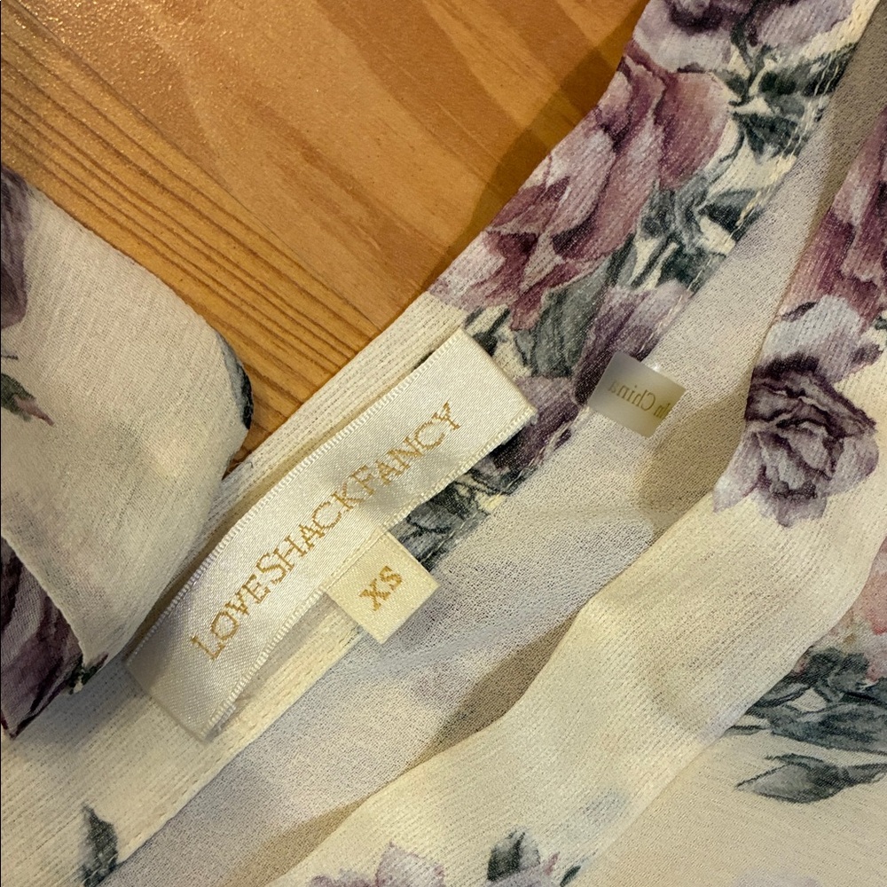 LoveShackFancy Ivory Floral  Top with matching skirt  skirt XS top S - Picture 2 of 8